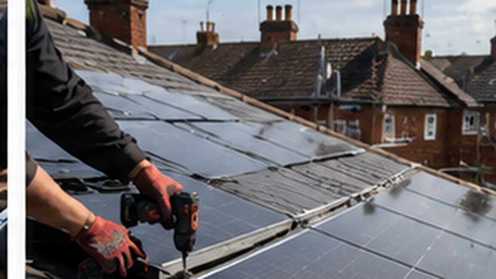 Solar installation in progress on a Manchester home